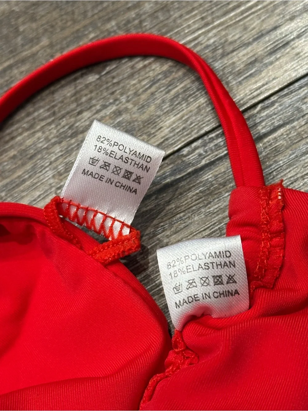 Red Strappy Triangle Cutout Bikini Small NWOT